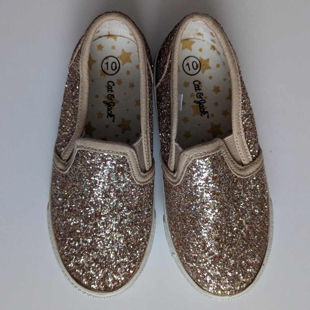 Cat & Jack Glitter Slip-On Shoes - Gold